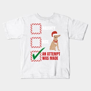 Naughty or Nice Christmas Chihuahua Dog Kids T-Shirt